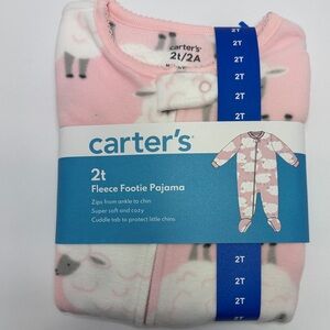 Carter's Pink and White Sheep Fleece Pajamas